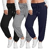 Yearntown Plus Size Joggers for Women Sweatpants Baggy Lounge Pants Elastic Waist Drawstring Workout Casual Pant with Pocket