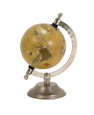 IMAX Colony Globe With Nickel Finish Base