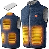 LABCOOL Heated Vest for Men Women with 10000mAh Power Pack Included, Polar Fleece Body Warmer, Rechargeable USB Warm Vest