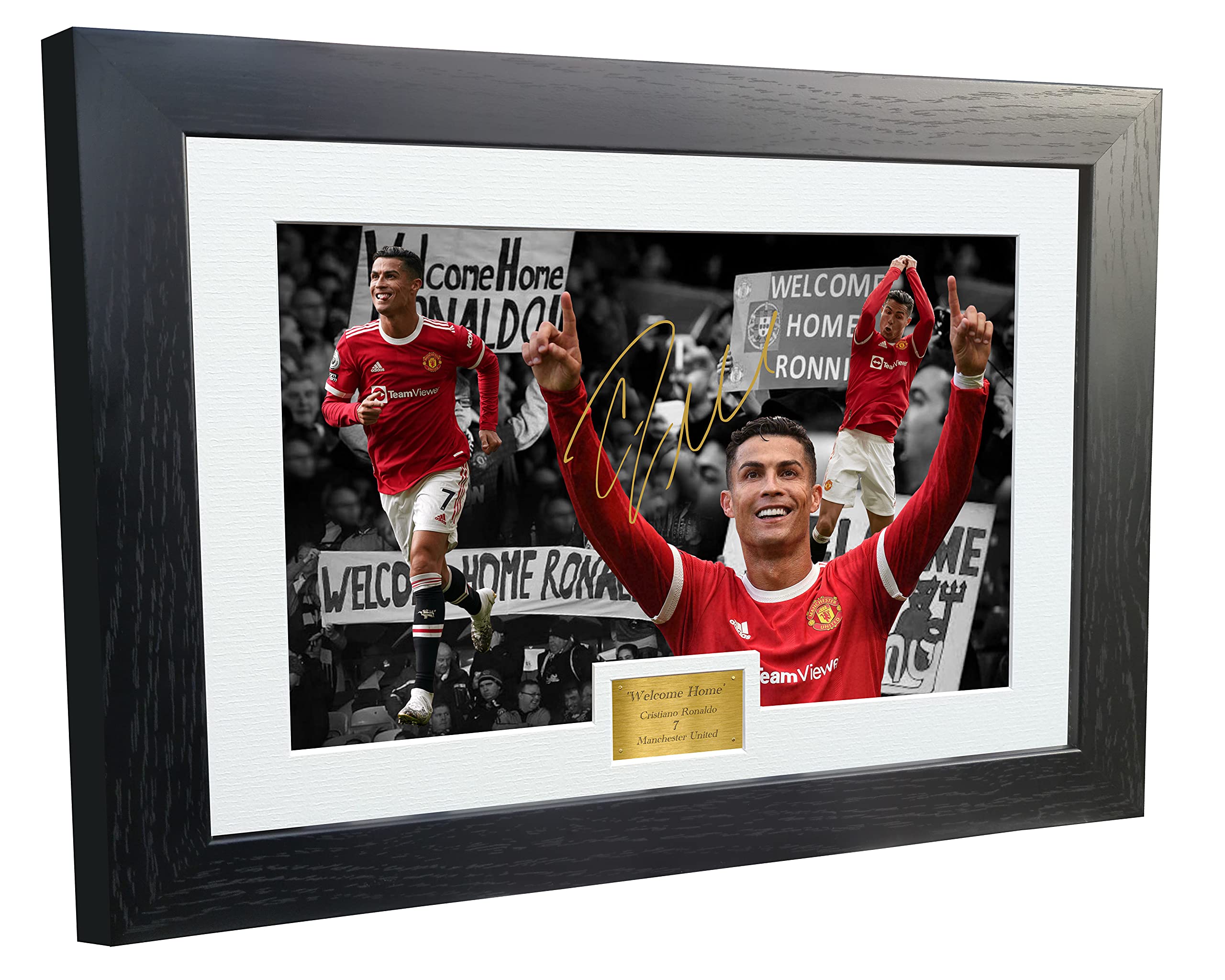 Kitbags & Lockers 12x8 A4 'WELCOME HOME' Cristiano Ronaldo Manchester United Signed Autograph Photo Photograph Picture Frame Poster Gift