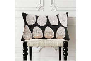 Zealax Black Cream 12x20 Pillow Cover, Cute Easter Throw Pillow Covers Neutral Decorative Lumbar Pillow Cases, Modern Accent 