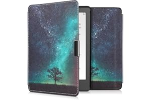 kwmobile Case Compatible with Kobo Aura Edition 2 Case - eReader Cover - Cosmic Nature Blue/Grey/Black