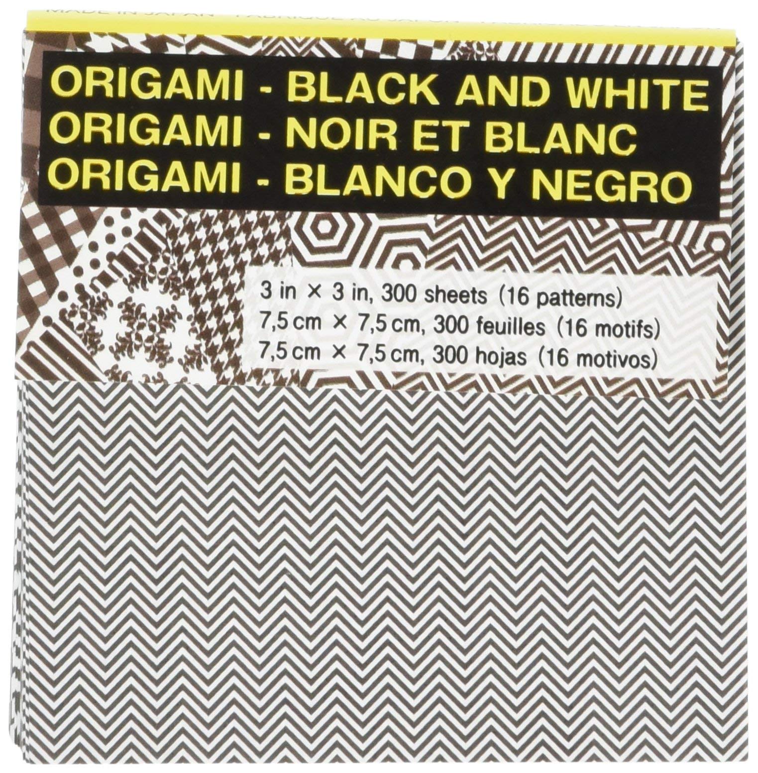 Aitoh US-PA-3 Origami Paper x 3-inch 300 Sheets-Black and White