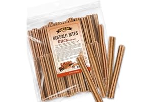 Gootoe Buffalo Dog Treats, Buffalo Bites Stick (Large) 1.5 lb Natural Low-Fat Chews for Training & Rewards, Limited Ingredient, Perfect for Medium Dogs, Resealable Bag