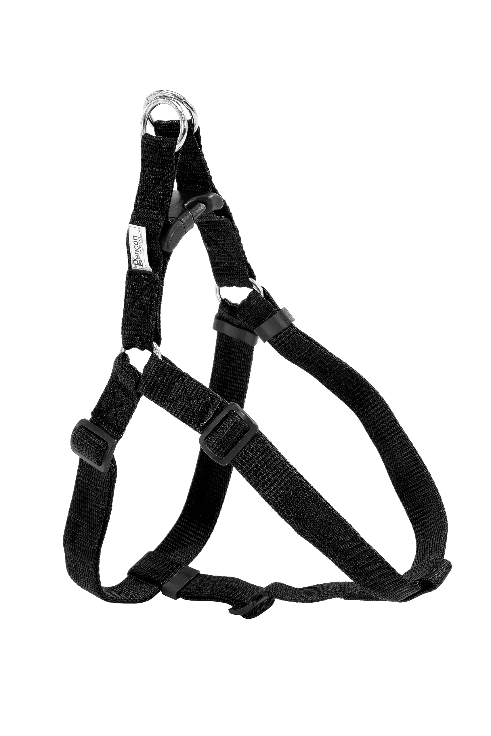 Gencon - Walk-Through Large Dog Harness - Soft, Gentle & Secure - Adjustable Fit, Single Lead Attachment Practical Dog Training & Behaviour Aid - Made in Britain - Black