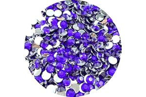 Xinhongo 10000pcs 2mm Resin Flatback Rhinestone Dark Purple Round Flatback Rhinestones for Crafts, Bling Glitter Diamond Stone Rhinestone for Bottles, Tumblers, Nail Art, Clothes Shoes