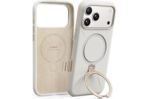 TORRAS Q3 Silicone for iPhone 17 Pro Max Case Stand, Fit for MagSafe, Liquid Silicone Soft Cozy Grip, 360 Spin Magnetic Stand, Camera Control, Protective Case for iPhone 17 Pro Max, Ivory Gold