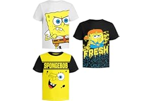 NICKELODEON Spongebob Squarepants Graphic T-Shirt (Sets) Patrick Star Squidward Plankton Gary Outfit Tee Toddler/Birthday to Kids Clothes