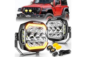 Auxbeam XP-Ultra Series 5 Inch LED Pod Lights 174W 20400LM Spot Flood Combo 270° Side Shooter Offroad Lights Amber White DRL 
