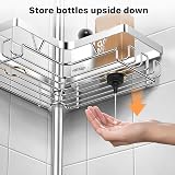 Kegii Telescopic Shower Caddy 4 Shelves Adjustable No-Drill Silver view 6