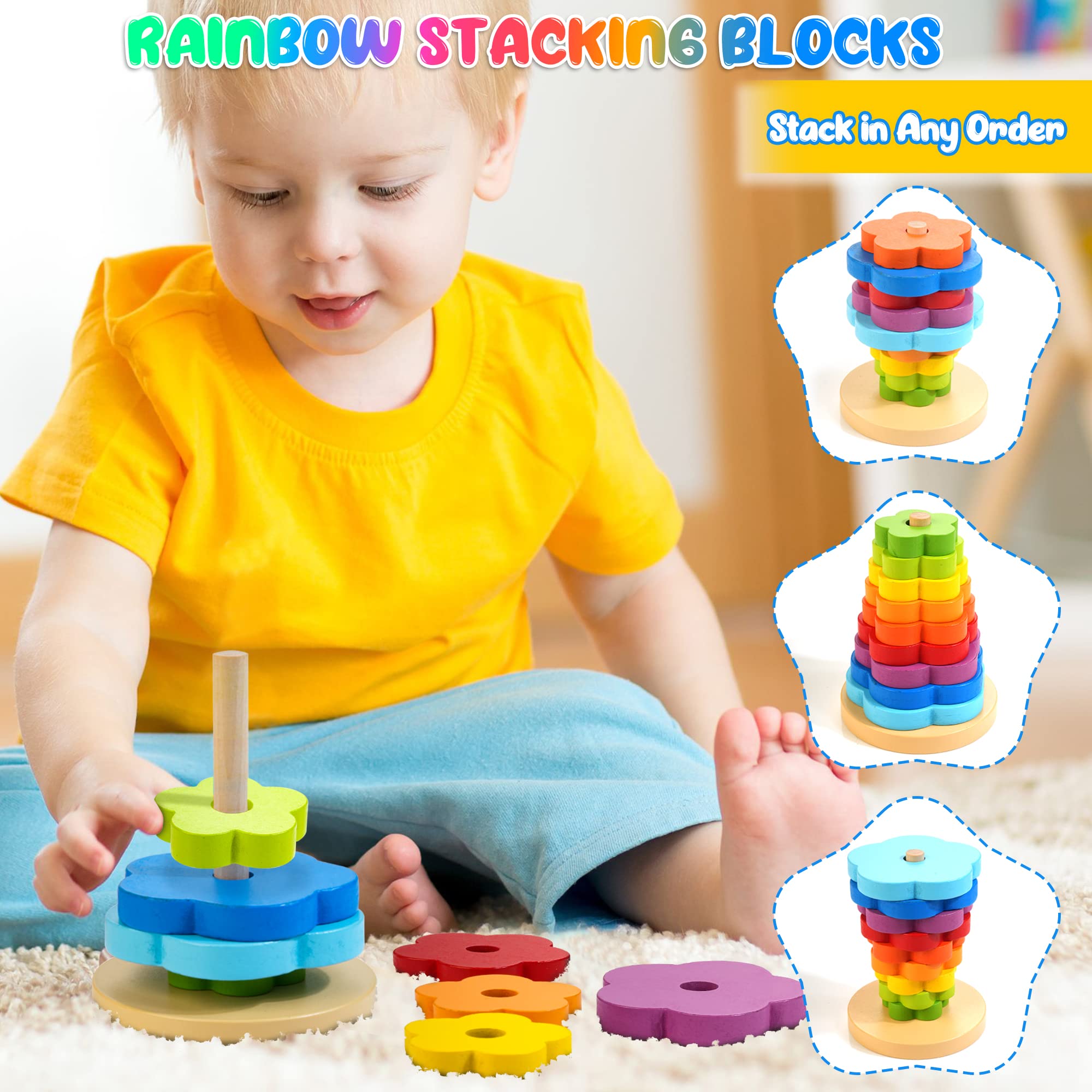 Kids Musical Instruments, 12pcs Wooden Musical Toys for Toddlers 2-4 with Xylophone Maracas Tambourine, Educational Baby Musical Toys Birthday Gift for 2 3 4 5 Years Old Girls Boys