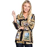 John Mark Womens Wire Collar Button Front with Cinch Tie Sleeves