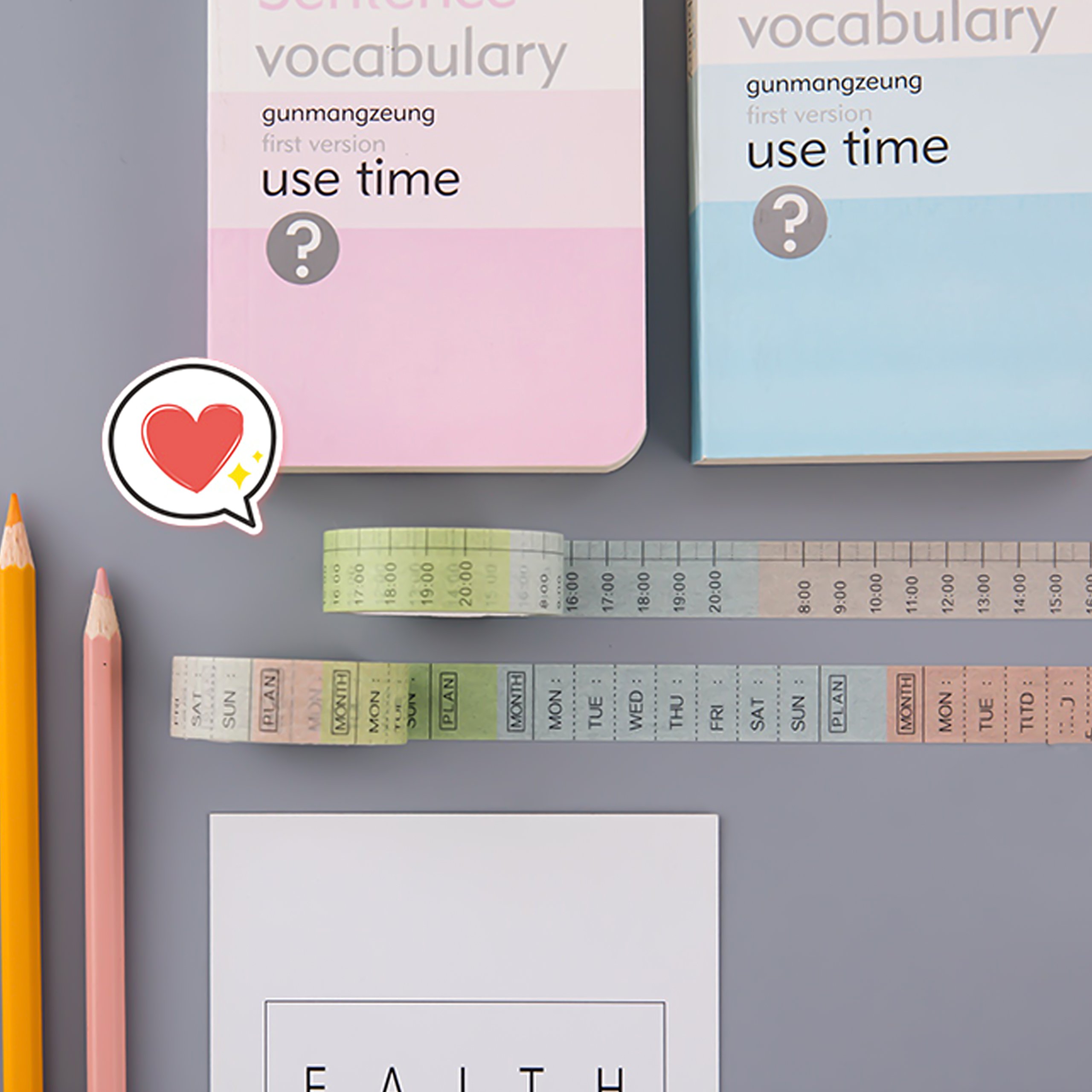 Washi Tape Set, Time Plan Washi Tape, Monthly/Week/ Daytime Decorative Masking Tape with Green Plants Stickers for Scrapbooking, Notebooks DIY Crafts, Album, Bullet Journals