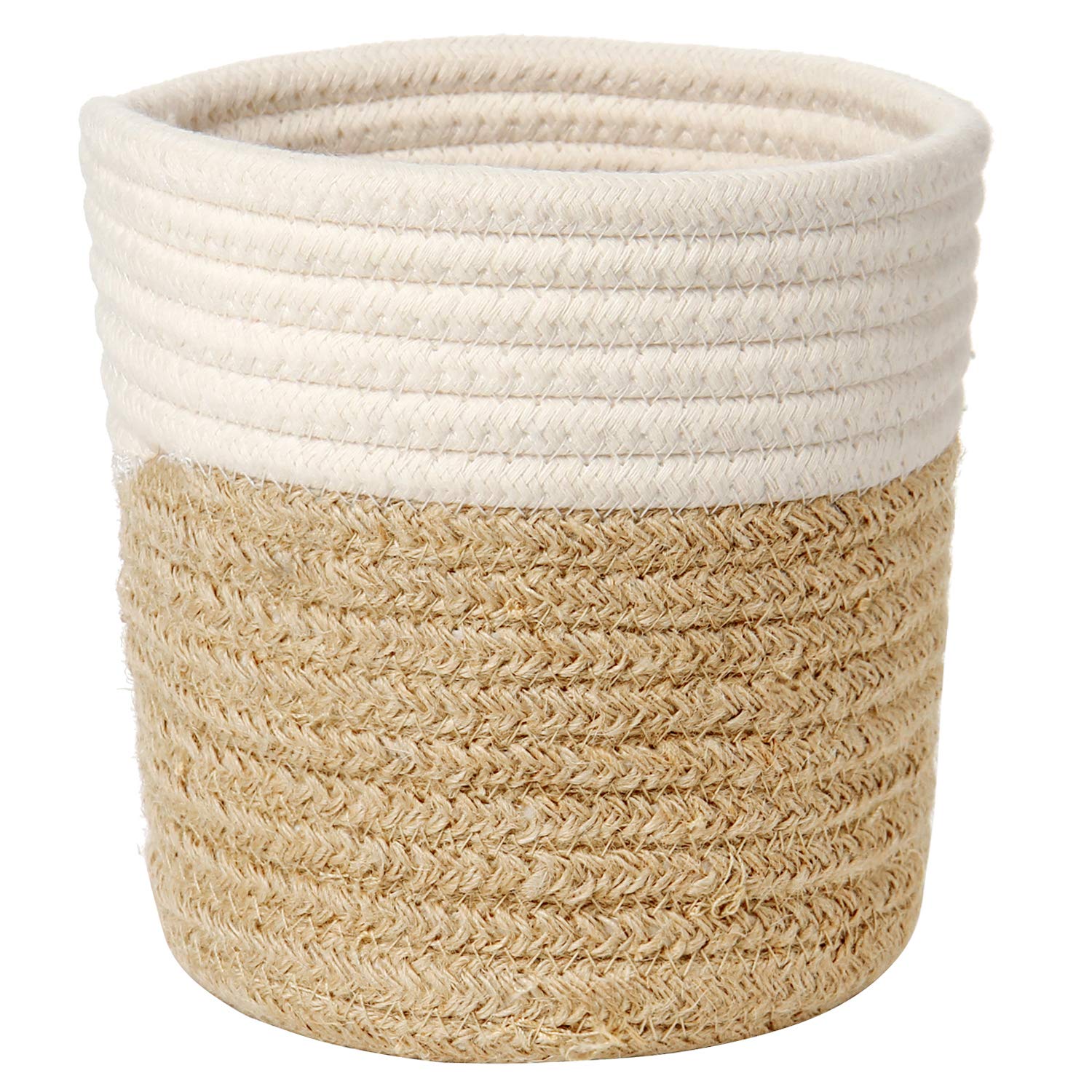 Briful 6"x6" Cotton Rope Woven Basket 15cmx15cm Plant Pots Indoor Jute Planter Rope Plant Pot Storage Baskets for Plants, Toys, Crafts, Modern Home Decor