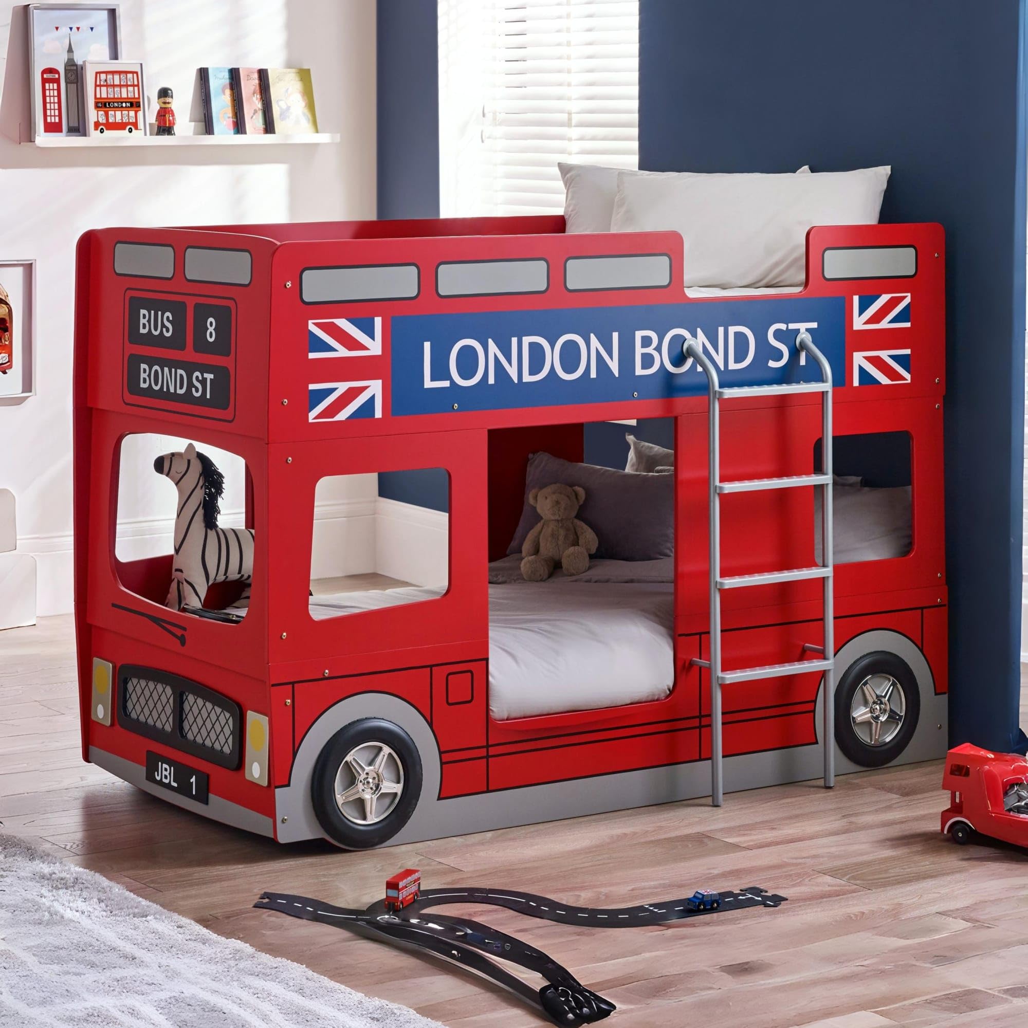 Julian Bowen Red Wood London Bunk Bed, Single