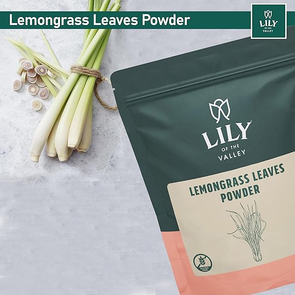 LILY OF THE VALLEY LEMONGRASS POWDER – FRESHLY GROUND DRIED LEMONGRASS – GREAT FOR COOKING & BAKING – 100% RAW – SOURCED FROM INDIA – VEGAN & GLUTEN-FREE – PACKED IN RESEALABLE POUCH (8OZ, 226G)