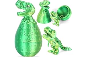 ISFOFO 3D Printed Dinosaur Eggs with Dragon Inside, Crystal Dragon Fidget Toys for Kids (Green)