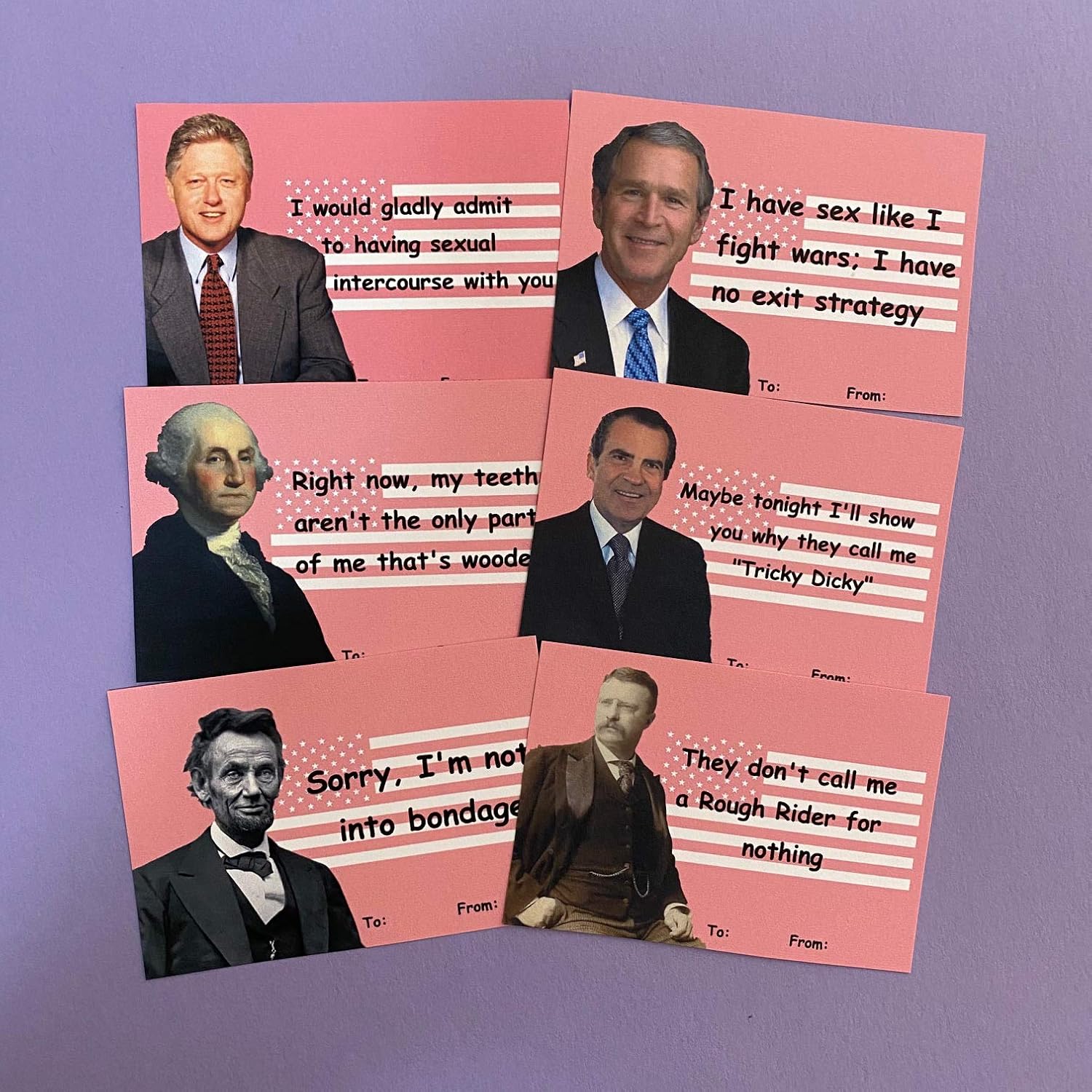 Amazon Com U S Presidents Funny Mini Valentine S Day Cards Handmade