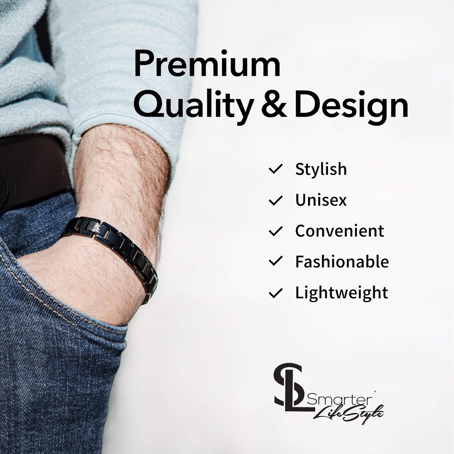 Elegant Titanium Magnetic Therapy Bracelet Pain Relief for Arthritis and Carpal Tunnel: Health & Personal Care