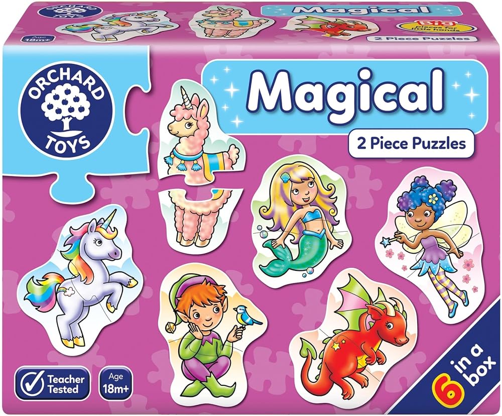 Orchard Toys Magical 2 Piece Puzzles 6 Jigsaws Kids 18 Months+