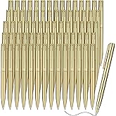 Xvvirnt 72 Pcs Small Ballpoint Pens,4'' Mini Pens Bulk,Slim Retractable Ballpoint Pen,Black Ink 1 mm Medium Point Smooth Writing Pen for Wedding,Business Office Supplies(Gold,Classic Style)
