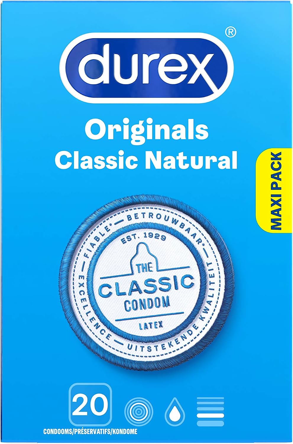 Durex Classic Natural - 20 Condoms, 0.02 kg, D-3033692, 20 count (Pack of 1) - Image 3