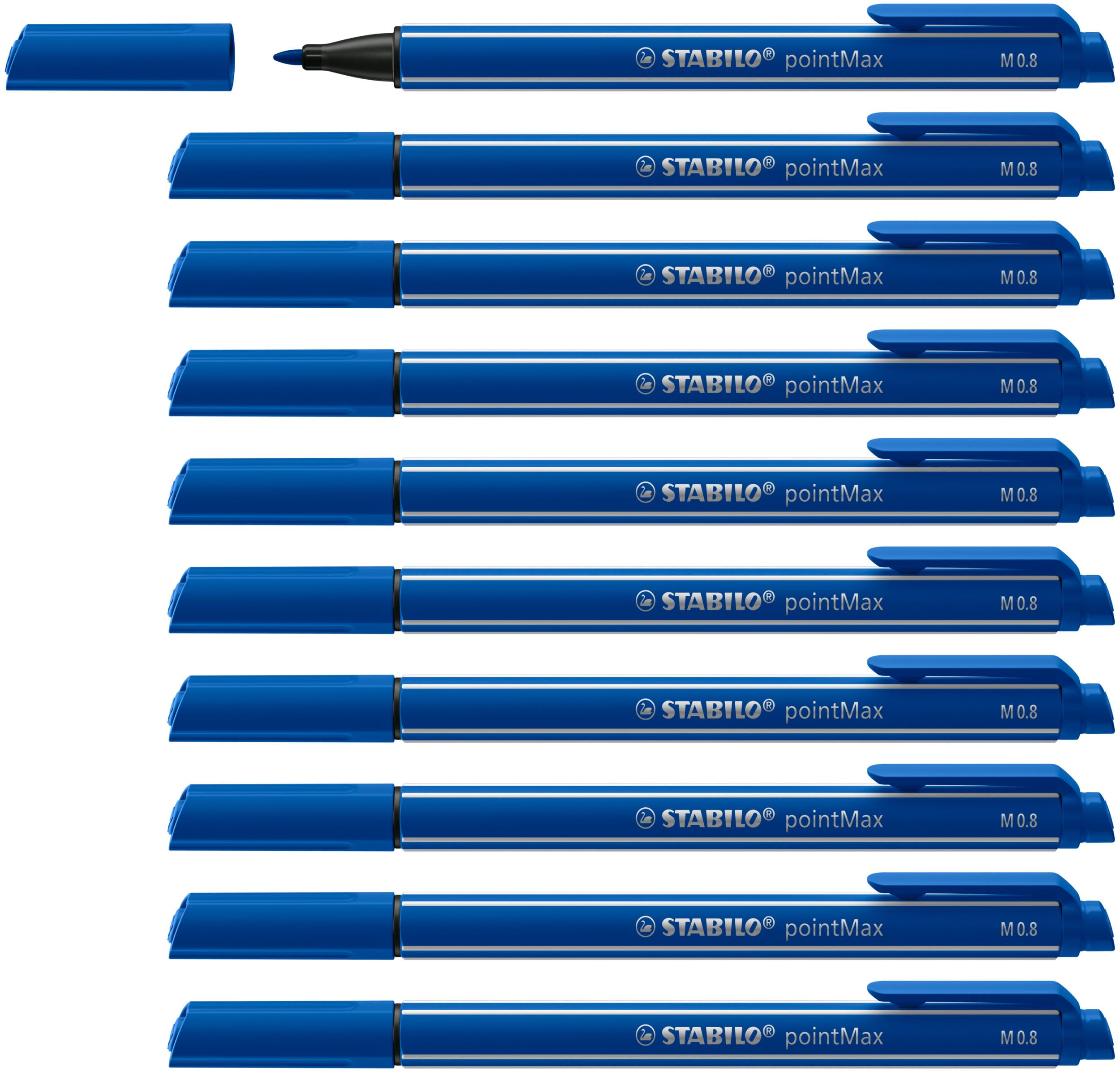 Nylon Tip Writing Pen - STABILO pointMax - Box of 10 - Ultramarine