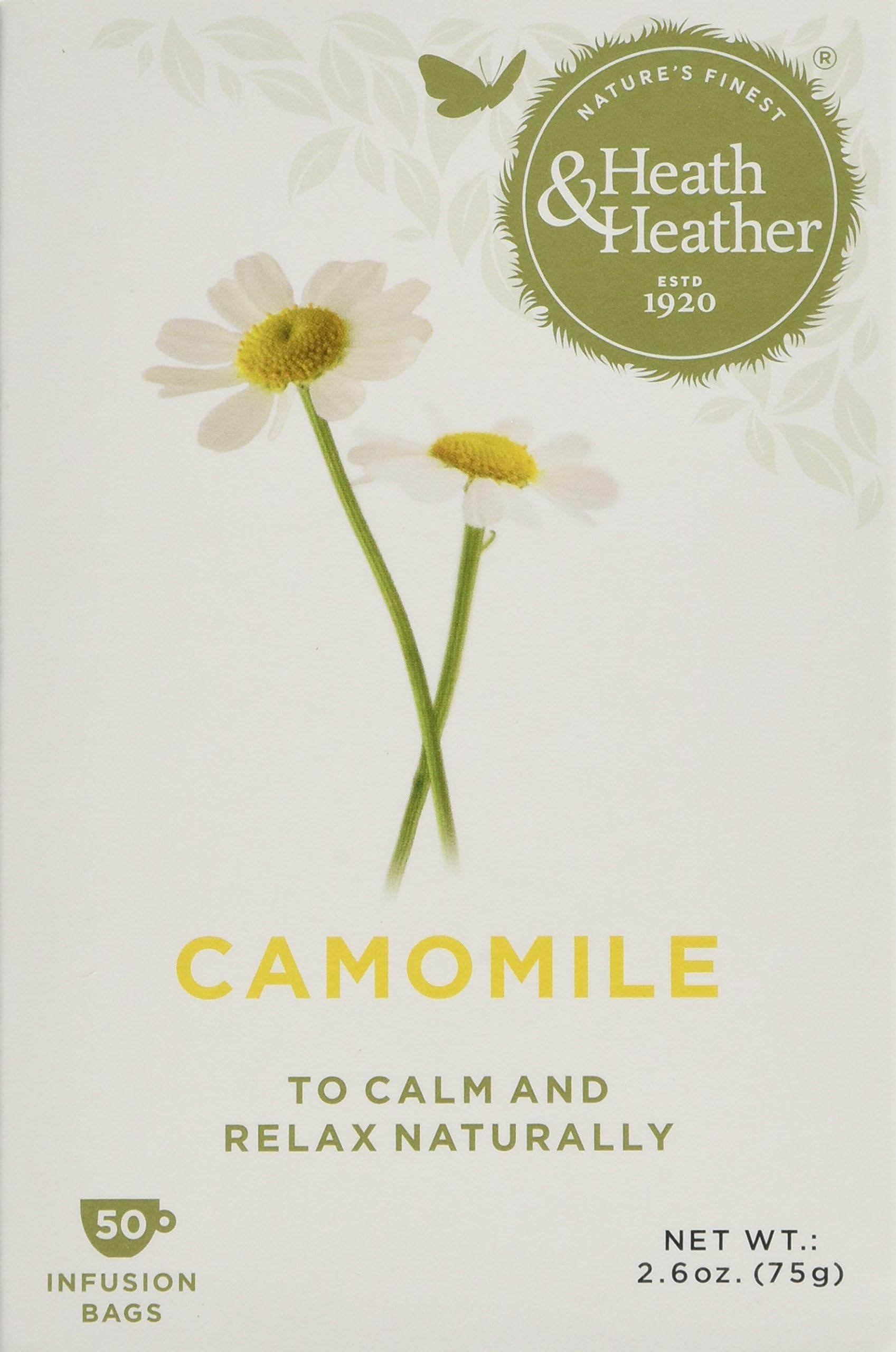 Heath & HeatherCamomile 50 Tea Bags (Pack of 6, Total 300 Teabags)