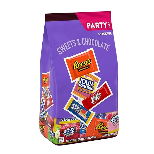 JOLLY RANCHER, KIT KAT AND REESE’S ASSORTED FLAVORED SNACK SIZE, CANDY PARTY PACK, 30.54 OZ