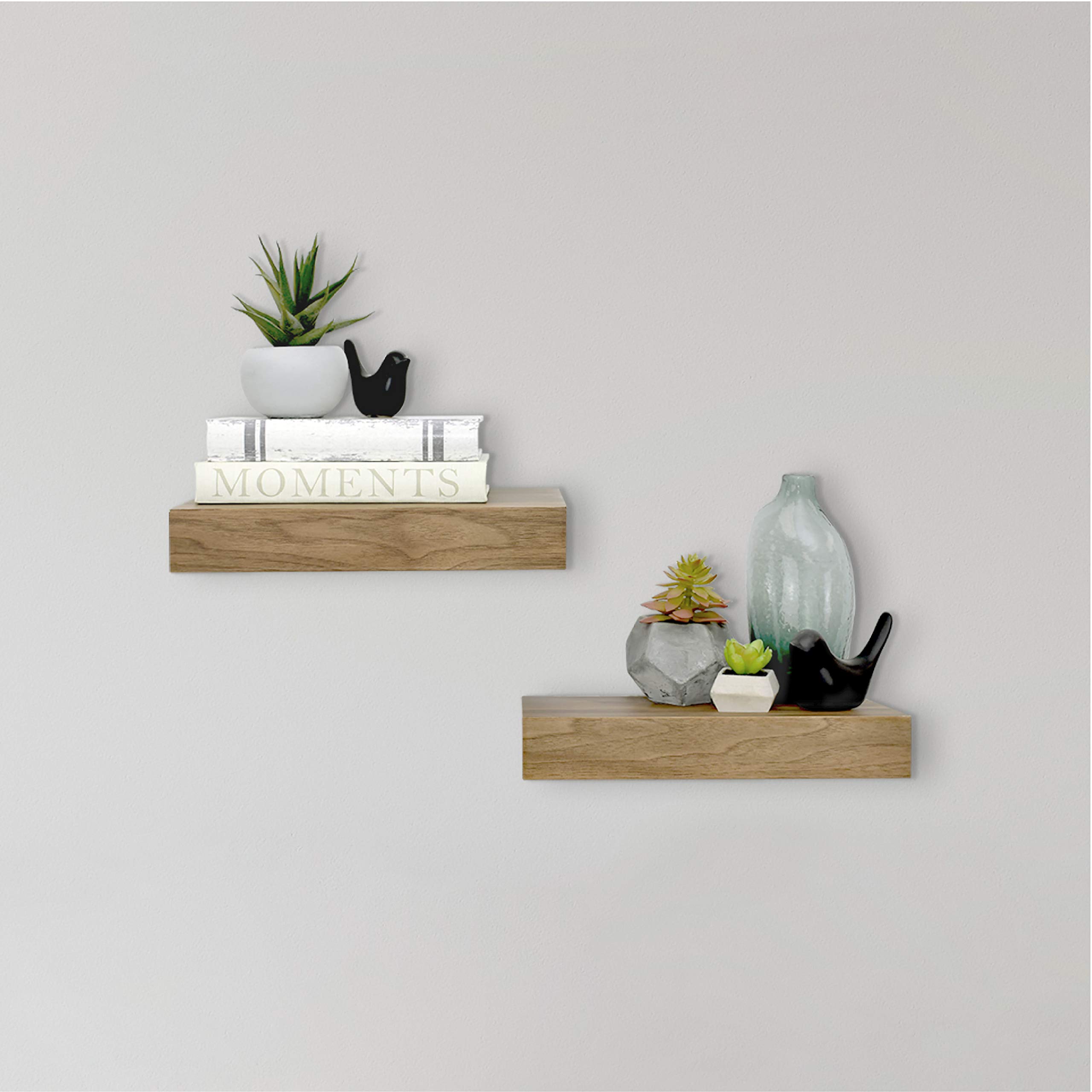 Photo 1 of ** DARK BROWN**
MCS Floating Shelf, Room Decor Wooden Shelf, Walnut Woodgrain, 12 x 8 Inch, Set of 2