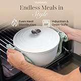 Nuovva Casserole Dishes with Lid 4L 24cm Cream Induction Oven Proof view 6