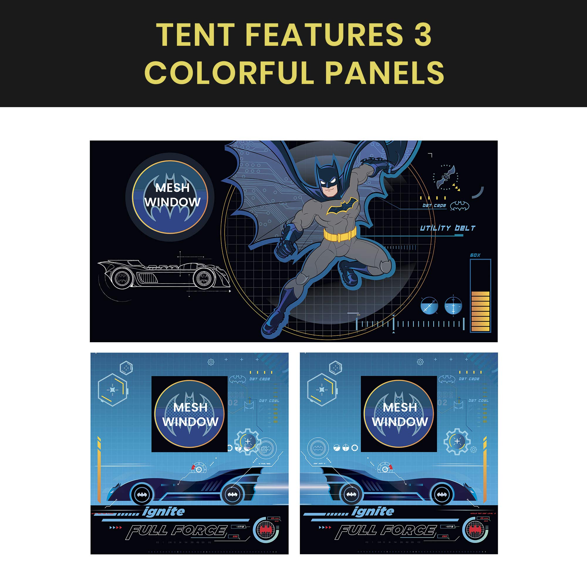 Batman Loft Bed Tent - Curtain Set for Low Twin Loft Bed (Bed Sold Separately) by Delta Children