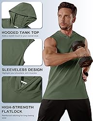 MAGCOMSEN Hooded Tank Tops Men Sleeveless T Shirts