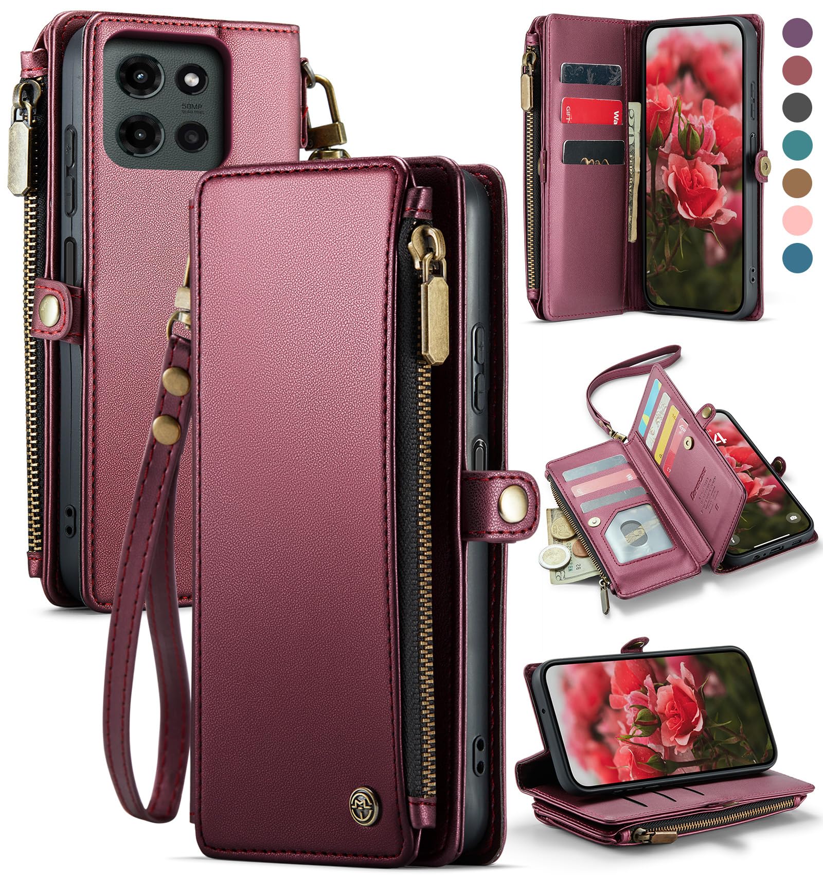 Photo 1 of Defencase Compatible with Moto G - 2025 Case, RFID Blocking Wallet Case for Motorola Moto G 5G