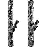 Danya B. Cast Iron Tree Branch Wall Hook 2-Piece Set | Mounted for Towels, Bags, Purses, Coats, Jackets, Scarves, Hats, caps, Robes Use in Entryway, Bedroom, Hallway, Bathroom, Kitchen- Brown