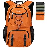 Nerlion Lightweight Foldable 35L Hiking Backpack Travel Backpack for Men Women Camping Waterproof Outdoor Hiking Daypack Backpack Orange