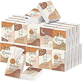 Outus 50 Pcs Christian Pocket Tissues Travel Size 3 Ply Small Bible Verse Facial Tissues Individual 400 Sheets Religious Gift for Church Coworker Wedding Travel