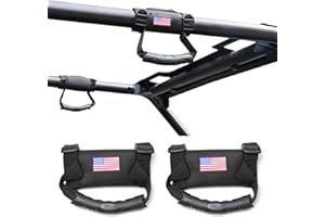 RERPRO UTV ATV Roll Bar Grab Handles Grips Compatible with Polaris RZR Ranger Can Am Kawasaki Wildcat Pioneer Accessories 1.5” - 1.75” Roll Cage Hand Holds with US Flag, 2 Pack