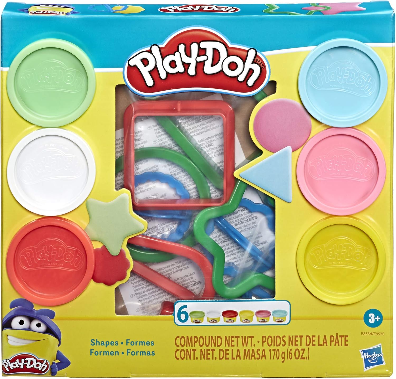 PlayDoh Fundamentals Shapes Tool Set with 6 NonToxic Colors, 1Ounce Cans, Dough Amazon Canada