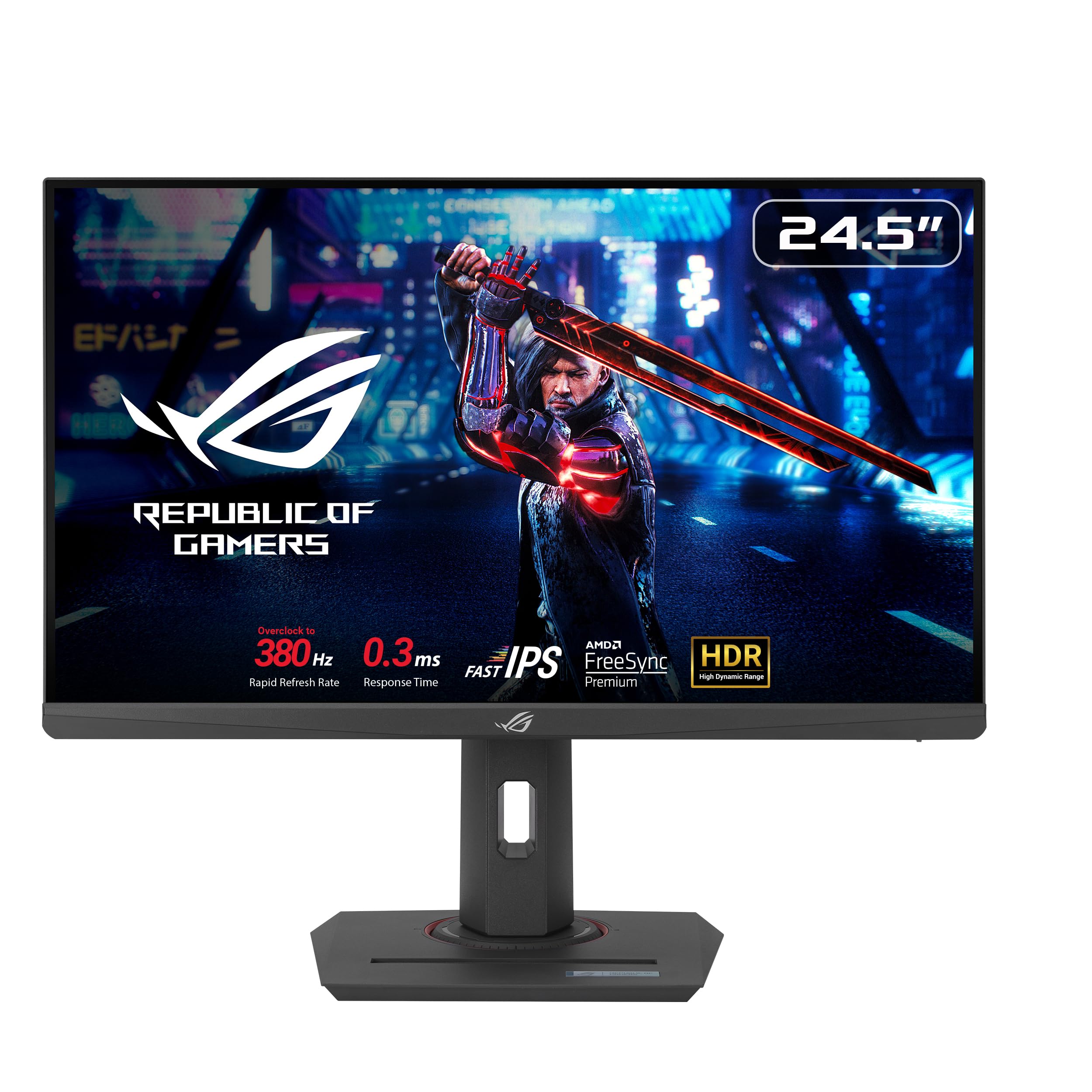 ASUS ROG Strix XG259QNS Monitor Gaming per eSports da 25” pollici (24.5), FHD (1920x1080), Frequenza 380 Hz (OC), Fast IPS, Tempo di Risposta 1 ms (GTG), HDR, DisplayWidget Center, Nero