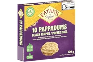 Patak's, Pappadums, Black Pepper, Indian Crisps, Crispy Flatbreads, 100g
