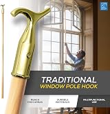 TDBS Window Pole Opener and Loft Ladder Pole 118cm Brass Hook view 5