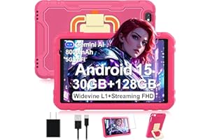 2025 Tablet 10 inch Android 15 Tablets 30GB RAM 128GB ROM 1TB Expand, 8000mAh Octa-Core Tablet with Drop-Proof, Gemini AI, HD