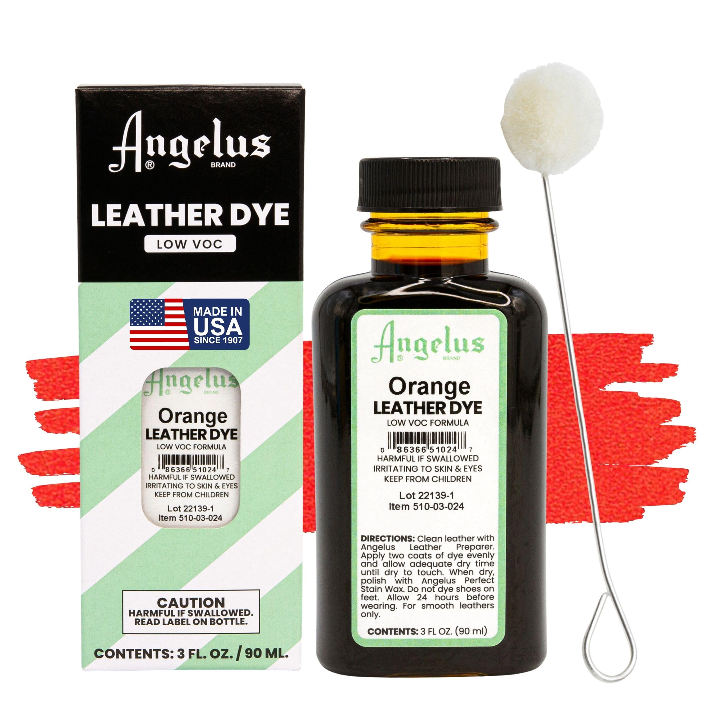Angelus Leather Paint – Flexible Leather Paint for Shoes, Boots, Bags, Crafts, Furniture and More, 85 g (Orange)