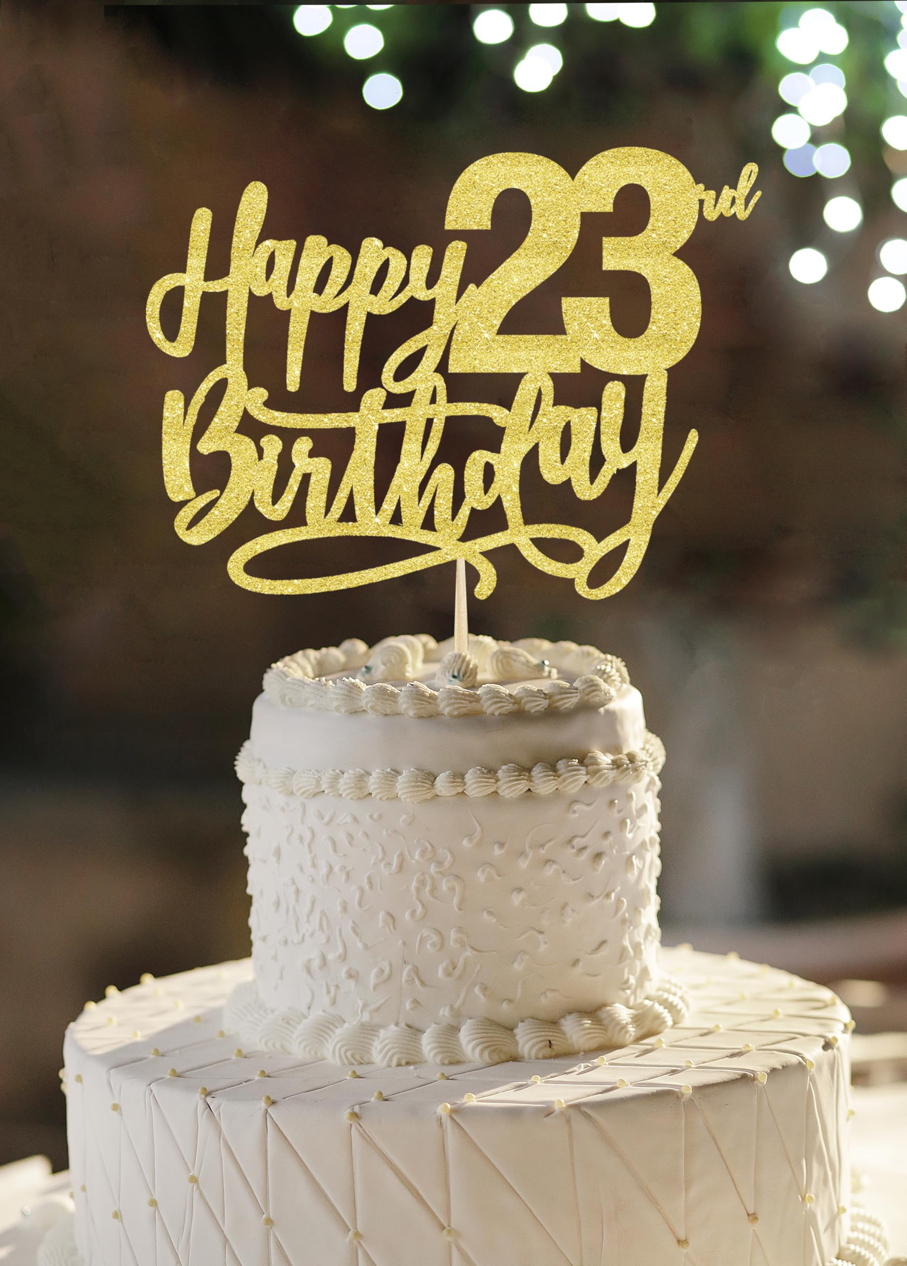 Photo 1 of 23 Birthday Cake Toppers-Gold Glitter, Happy 23rd Cake Topper for Men,23 Cake Topper For Women, 23rd birthday decorations,23rd Birthday Cake Topper Twenty three