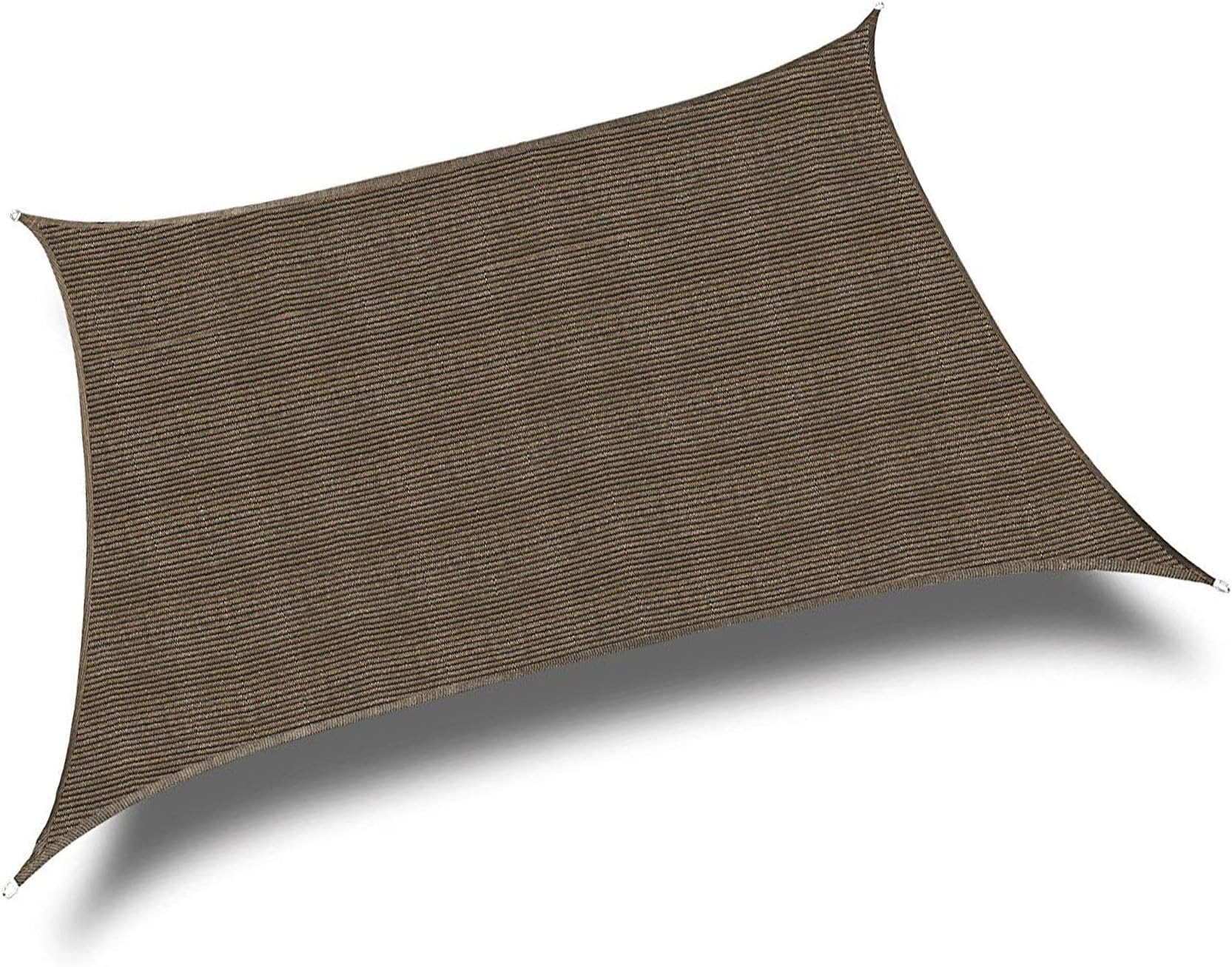 Petra's 20 Ft. X 20 Ft. Square Sun Sail Shade. Durable Woven Outdoor Patio Fabric w/Up to 90% UV Protection. 20x20 Foot. (Brown)