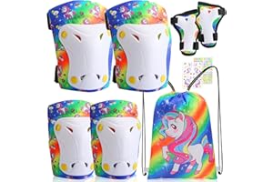 Unicorn Hunter Kids Protective Gear Set, Unicorn Knee Pads for Kids 3-15 Years Wrist Guards Elbow Pads Set, Kids Toddler Youth Girls Boys Knee Pads for Skateboard Scooter Roller Cycling Bike
