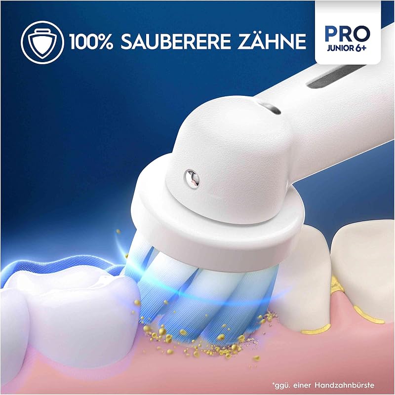 Pro Junior Star Wars Elektrische Zahnbürste/Electric Toothbrush für Kinder ab 6 Jahren, 2 Aufsteckbürsten, 360°-Andruckkontrolle, 2 Putzmodi inkl. Sensitiv für Zahnpflege, weiche Borsten, weiß