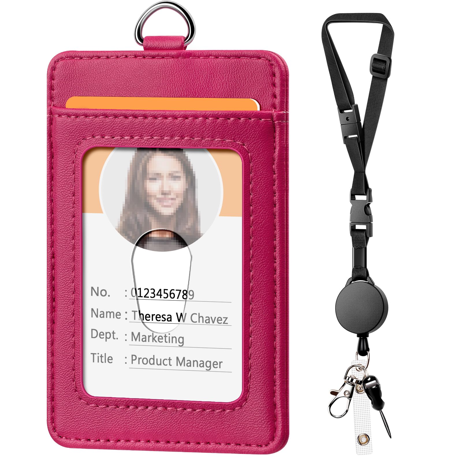 Leather Badge Holder and Adjustable Retractable