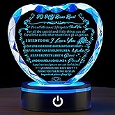 Ghtixsu Gifts for Aunt, Auntie Gift Ideas, Heart-Shaped Crystal Keepsake with Light Base, Birthday, Thanksgiving Day, Christmas Gifts for Aunt from Nephew, Best Aunt Ever Gifts